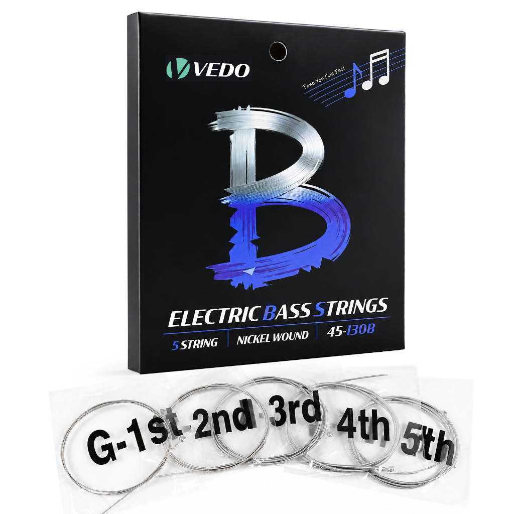 Bass Guitar Strings  Bass Strings - Unrivaled Strength, Tuning Stability, Enhanced Response - For 5 String Bass Guitars
