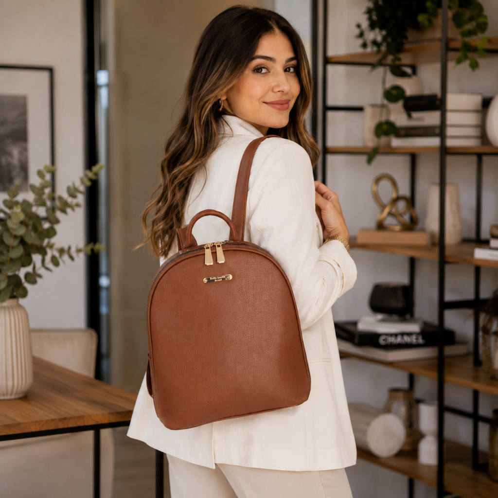 Mochila Feminina 2 Divisórias 2 Em 1 Preta Bella Paulla