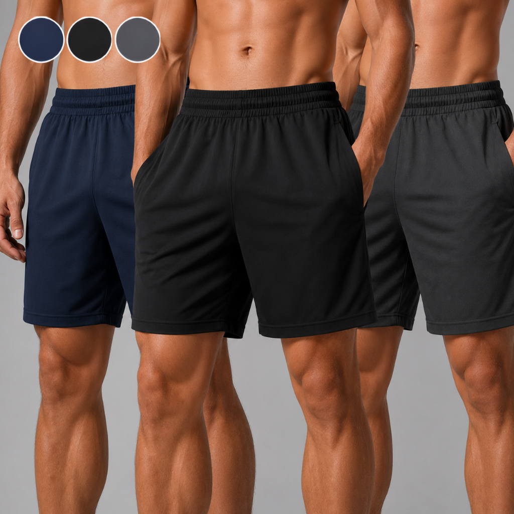 Bermuda Masculina Tactel com Elastano Short Academia Corrida Treino Esportivo Liso com Bolsos