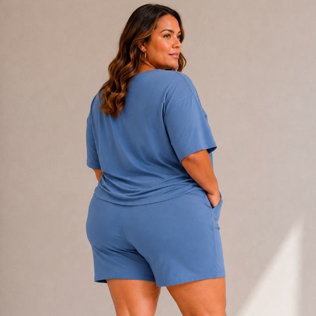 Conjunto Plus Size de Moletinho com Shorts e Blusa Casual e Elegante — imagem 2 de 2