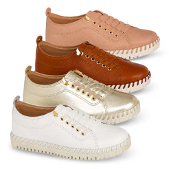 Tênis Feminino Casual Couro Legítmo Bottero Twister Pro Original Calce Fácil Estiloso Leve