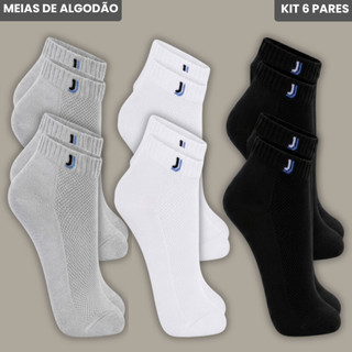Kit 12 Meias Soquete premium Algodão Unissex 6 Pares para o dia a dia