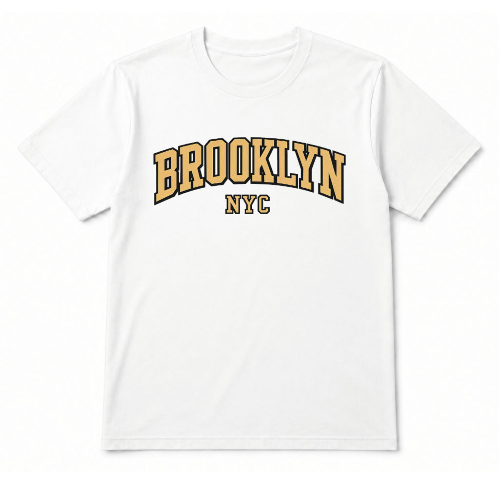 Camiseta Masculina Brooklyn NYC 100% Algodão 26.1 Streetwear Estampada Gola Redonda Reforçada Casual Verão Estilo Urbano