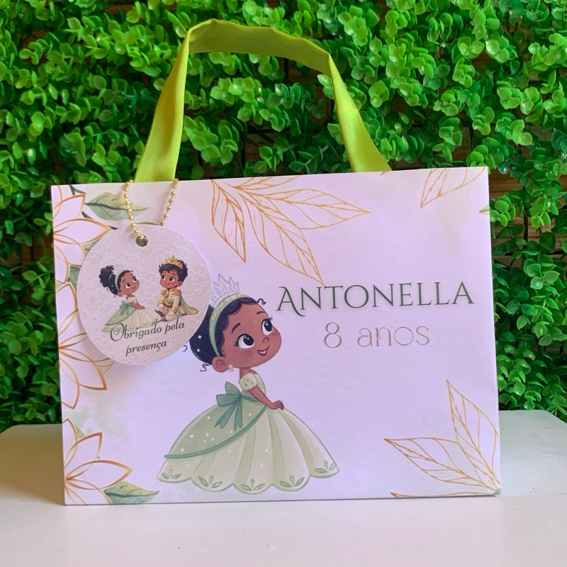 Sacolinha Personalizada para Lembrancinha - PRINCESA TIANA CUTE