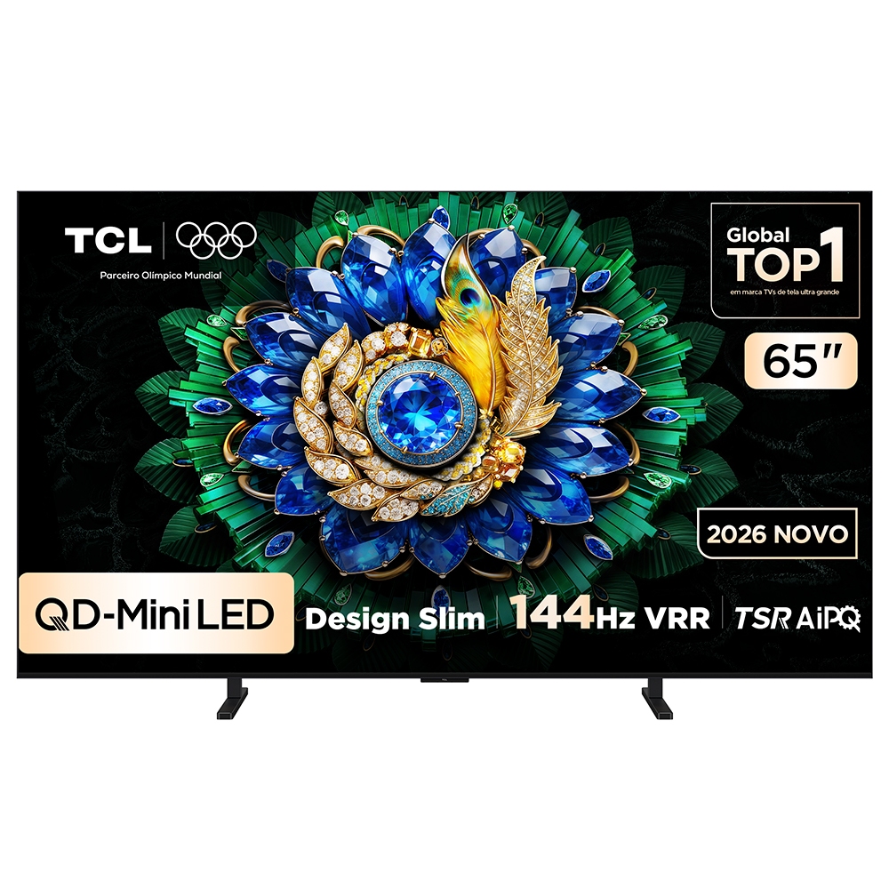 Smart TV TCL 65 Polegadas QLED Mini LED 4K A400M WiFi Bluetooth Google TV HDR10+ 144 Hz V…