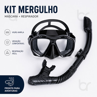 Máscara de Mergulho com Snorkel Visão Panorâmica e e Sistema Antiembaçante