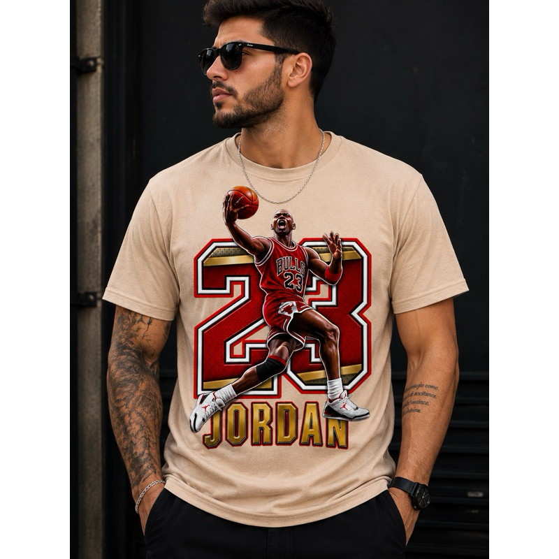 Camiseta Masculina Basquete 23 Estampada Streetwear Esportiva 100% algodão