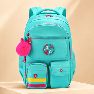 Mochila Infantil Rosa Escolar Feminina com Pompom – Leve, Resistente e Confortável SA2501