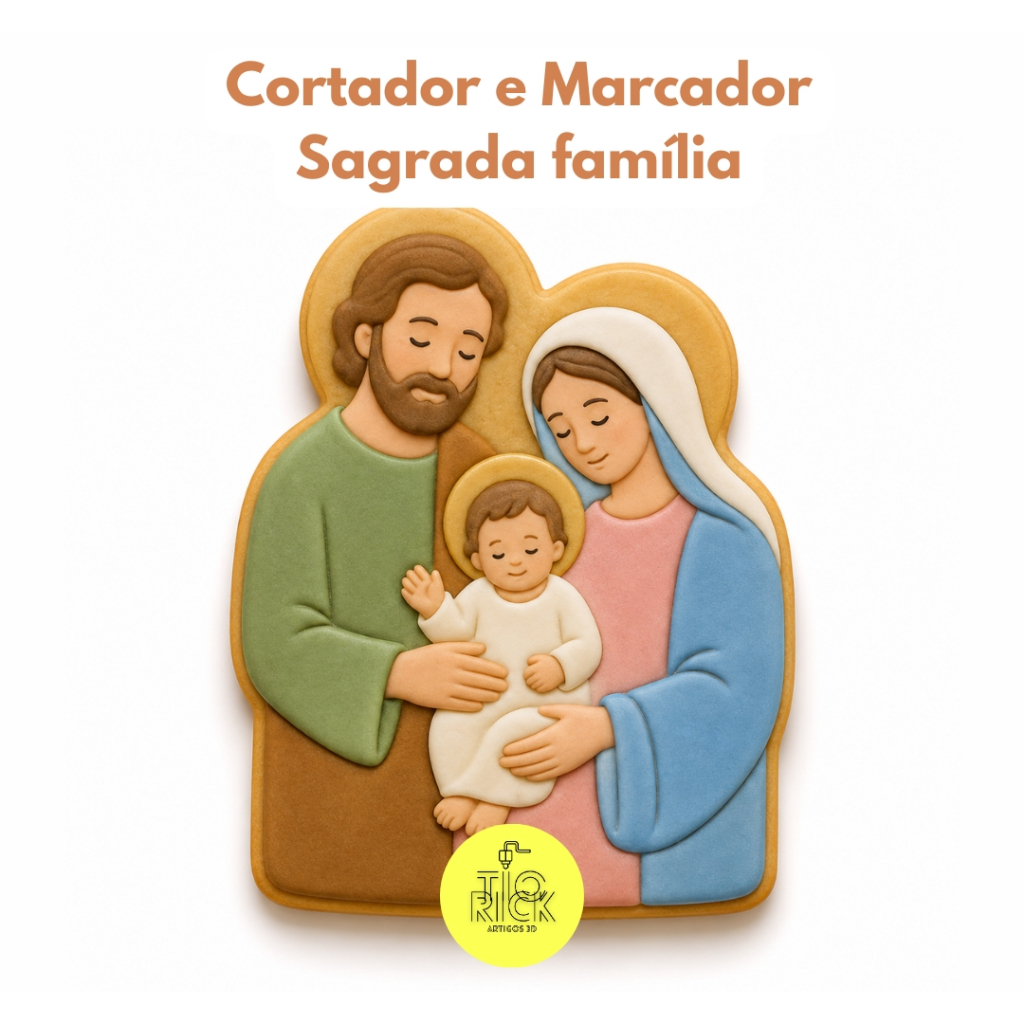 cortador e marcador tema sagrada família, natal, jesus, maria, josé, religioso, cristão