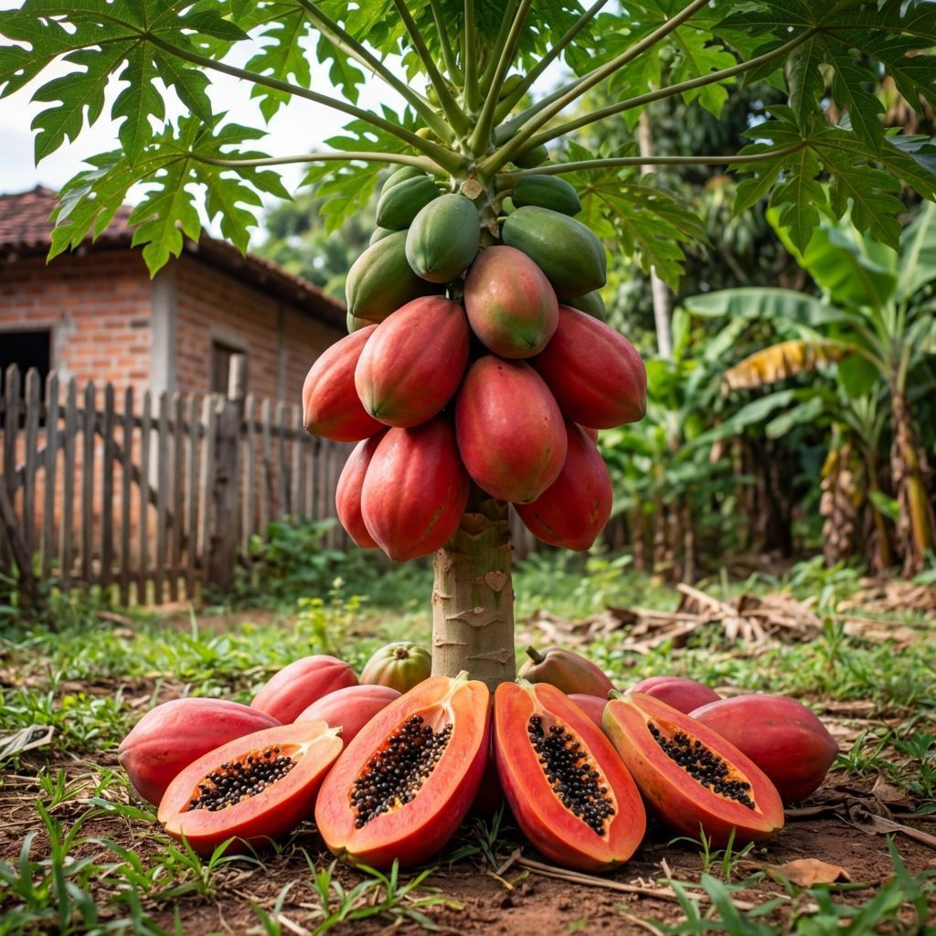 20 Sementes de Mamão Papaia mamao Vermelho Gigante para cultivar em casa