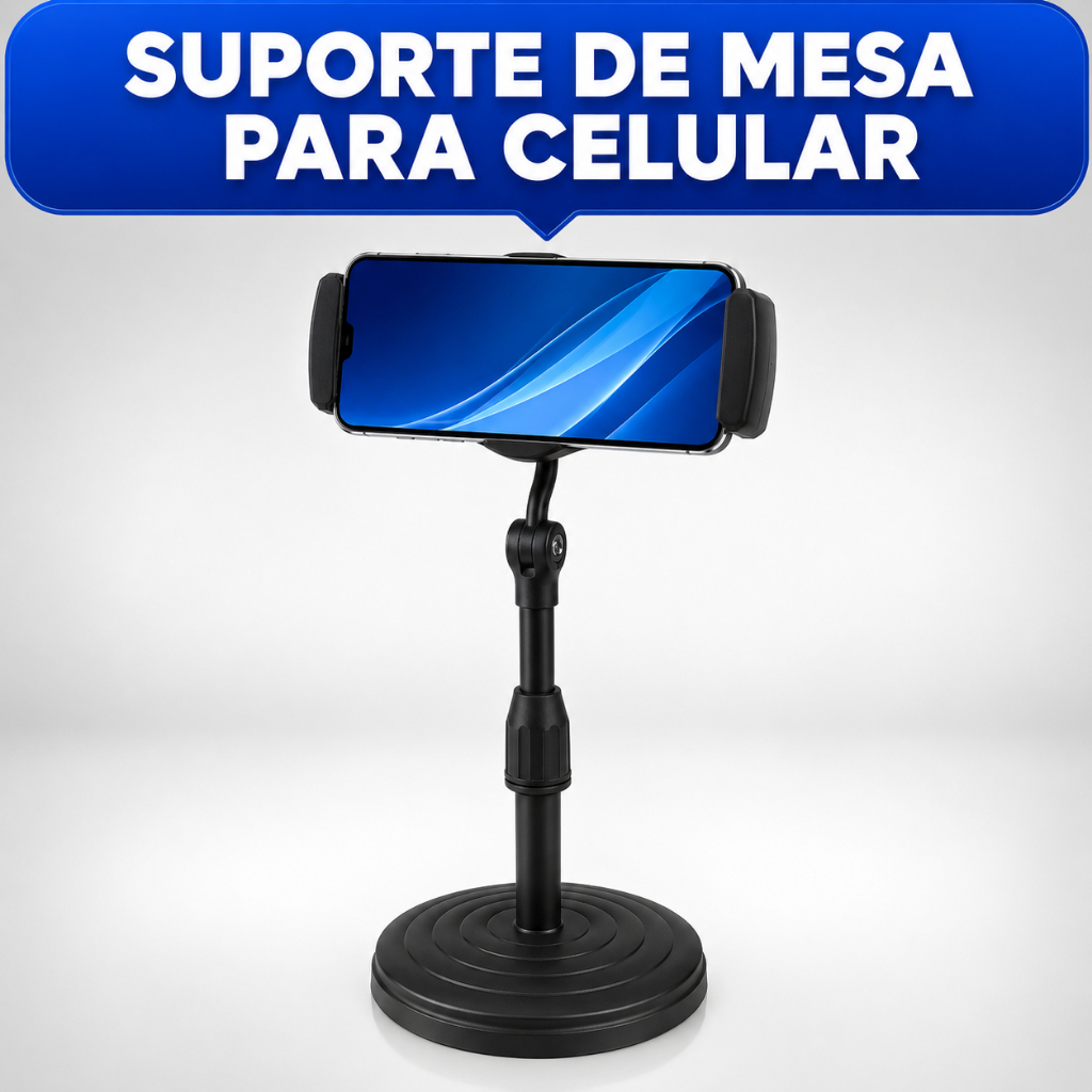 Suporte Tripé Celular Mesa Versão Atualizada Base Pesada Estável Rotação 360° Altura Extensível Para Vlogs E Selfies Pro