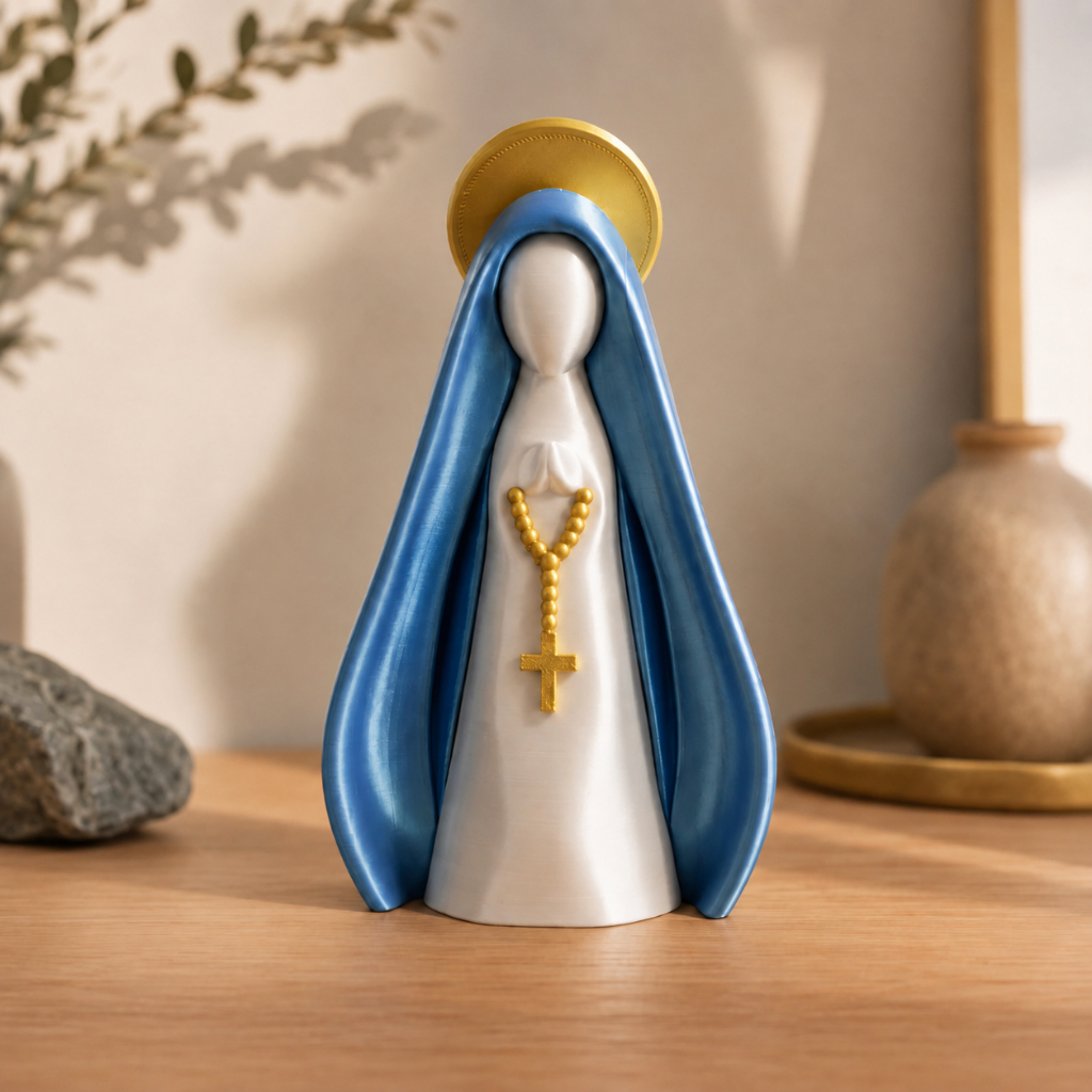 Imagem Nossa Senhora Aparecida 3D Decoração Religiosa Altar Oratório 10cm 13cm 18cm Presente Religioso