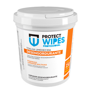 Toalha Umedecida Protect Wipes Desengordurante Balde C/ 150unidades