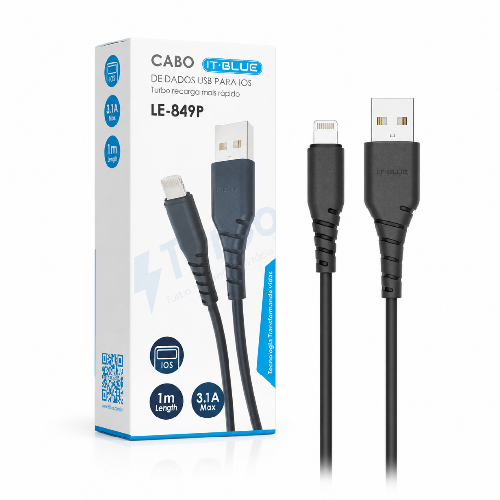 Cabo para Carregar Celular entrada usb x Mini Usb Carregador V8 2.0 Branco/Preto para Smartphone