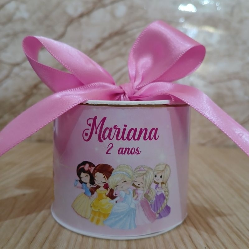 Tubolata Personalizada Princesas 5x6cm | Lembrancinha Festa Infantil | Aniversário