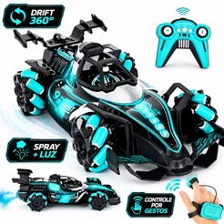 Carrinho Controle Remoto F1 Sensor de Gestos Drift 360° Spray Luz 2.4G Recarregável Brinquedo RC