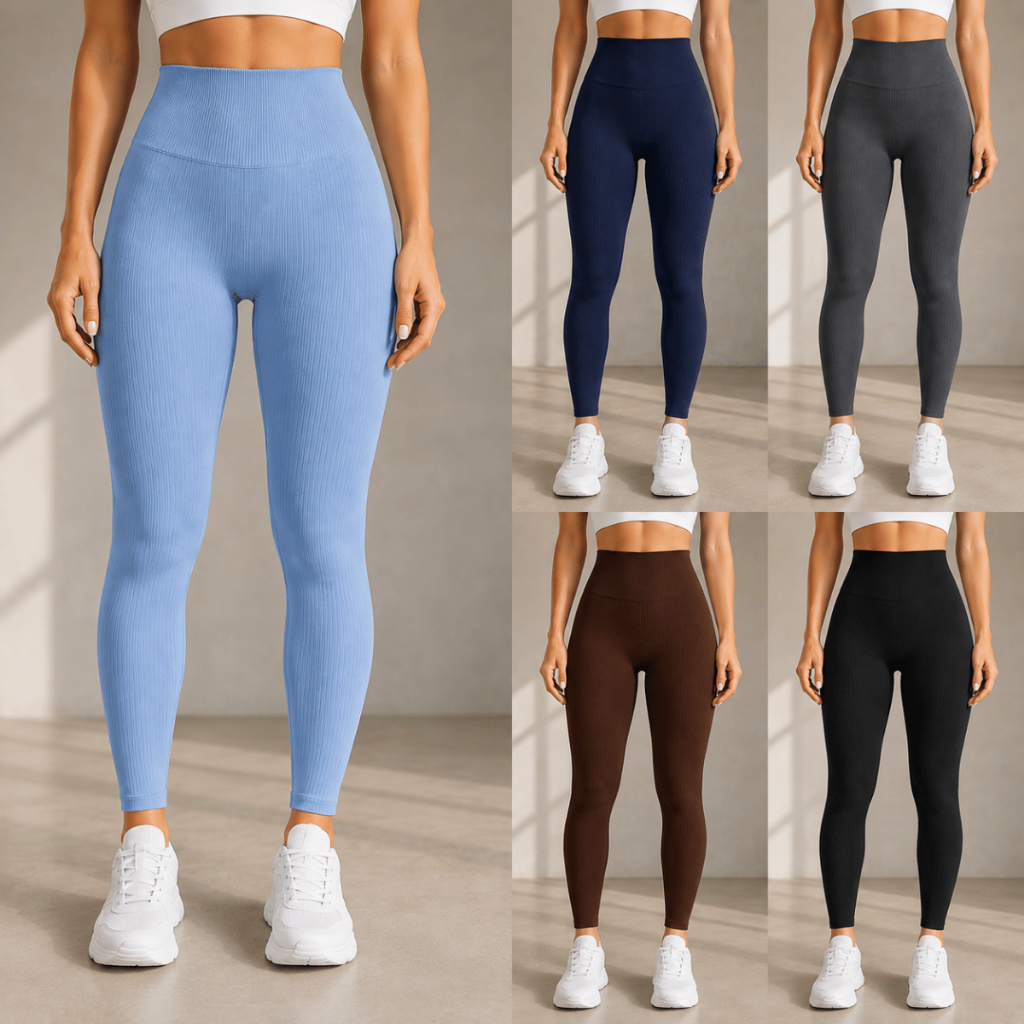 Legging Canelada Academia Feminina Poliéster Calça Fitness Treino Confortável Esportiva Moda Fitness Top