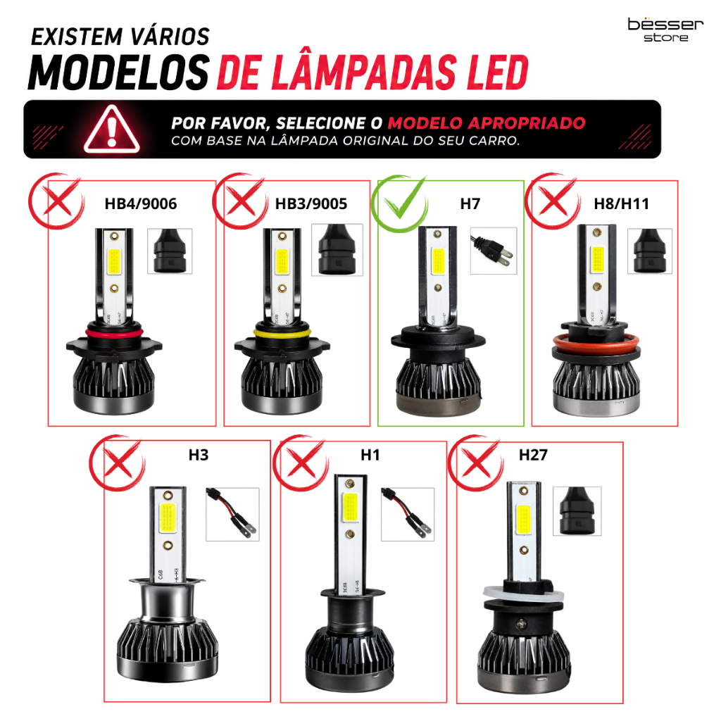 Par Lampada Led 6000k Y3 H7 36w Luz Branco Frio 22000 Lumens Kit Ultra Led Encaixe H7 6000K 12V · foto 2