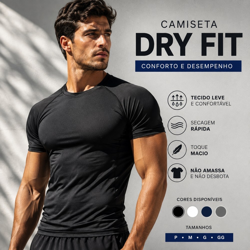 Camisa Camiseta Masculina Apertada de Compressão Academia Esportiva Manga Curta Treino LISA