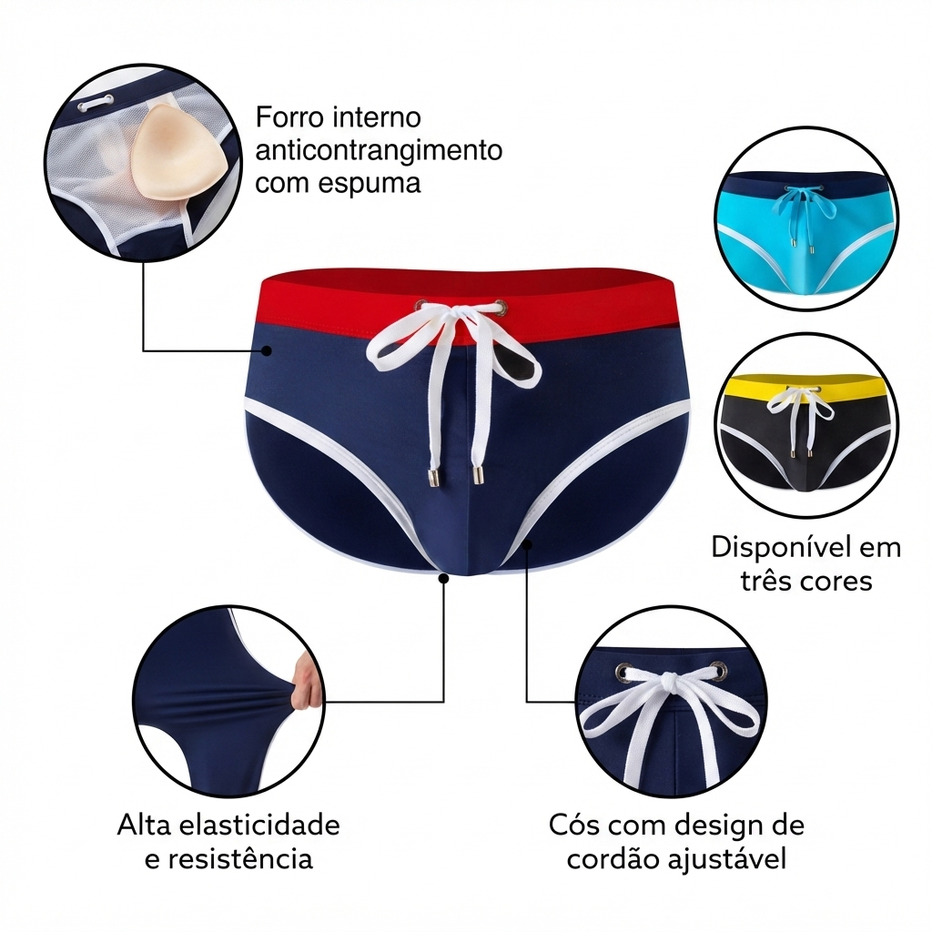 Z&D Lingerie Sungas Masculinas Cuecas Cavadas Cor Sólidas Respiráveis Confortáveis Cintura Baixa Com Bojo 24156
