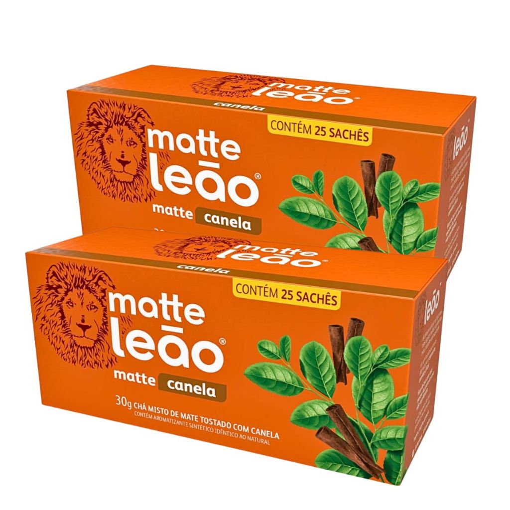 Kit 2un Chá Matte Canela Leão 25 Sachês