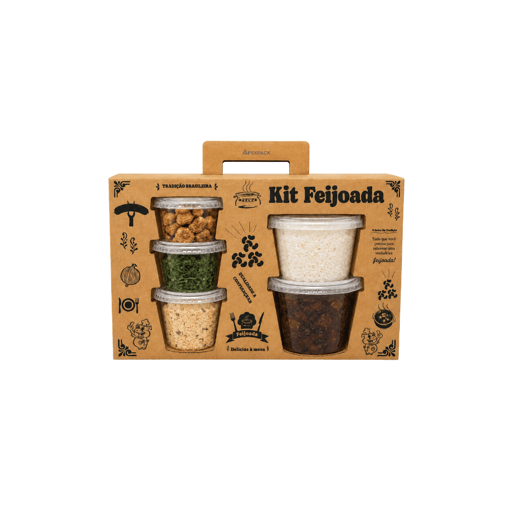 25un Maleta Kit Feijoada P Impressa Completa Delivery Refeição Premium