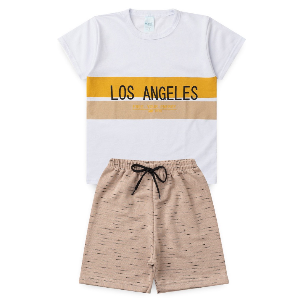 Conjunto de verão menino camiseta estampa e bermuda infantil masculino básico confortável moda criança estilo L87