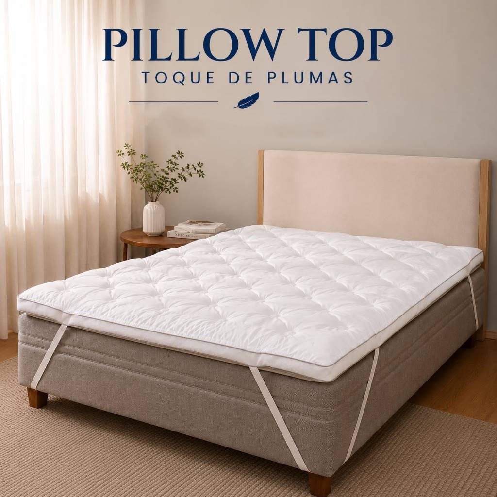 Pillow Top King Protetor de Colchão Extra Macio com Elástico/ Sobrecolchão - Anti Ácaro