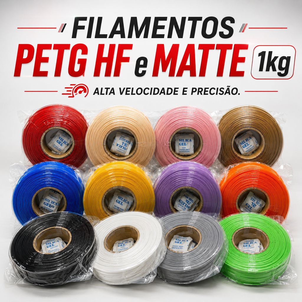 Filamento PETG 1kg 1,75mm Impressora 3D Alta Velocidade HF Precisão Premium Bobina Compatível AMS NS