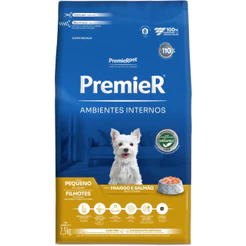 Ração Pet Ambientes Internos Cães Filhotes Frango e Salmão 2.5kg Premier