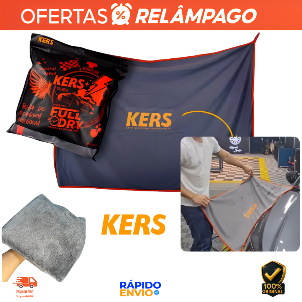 TOALHA MICROFIBRA PARA SECAGEM TWIST 600GSM 60X90CM KERS