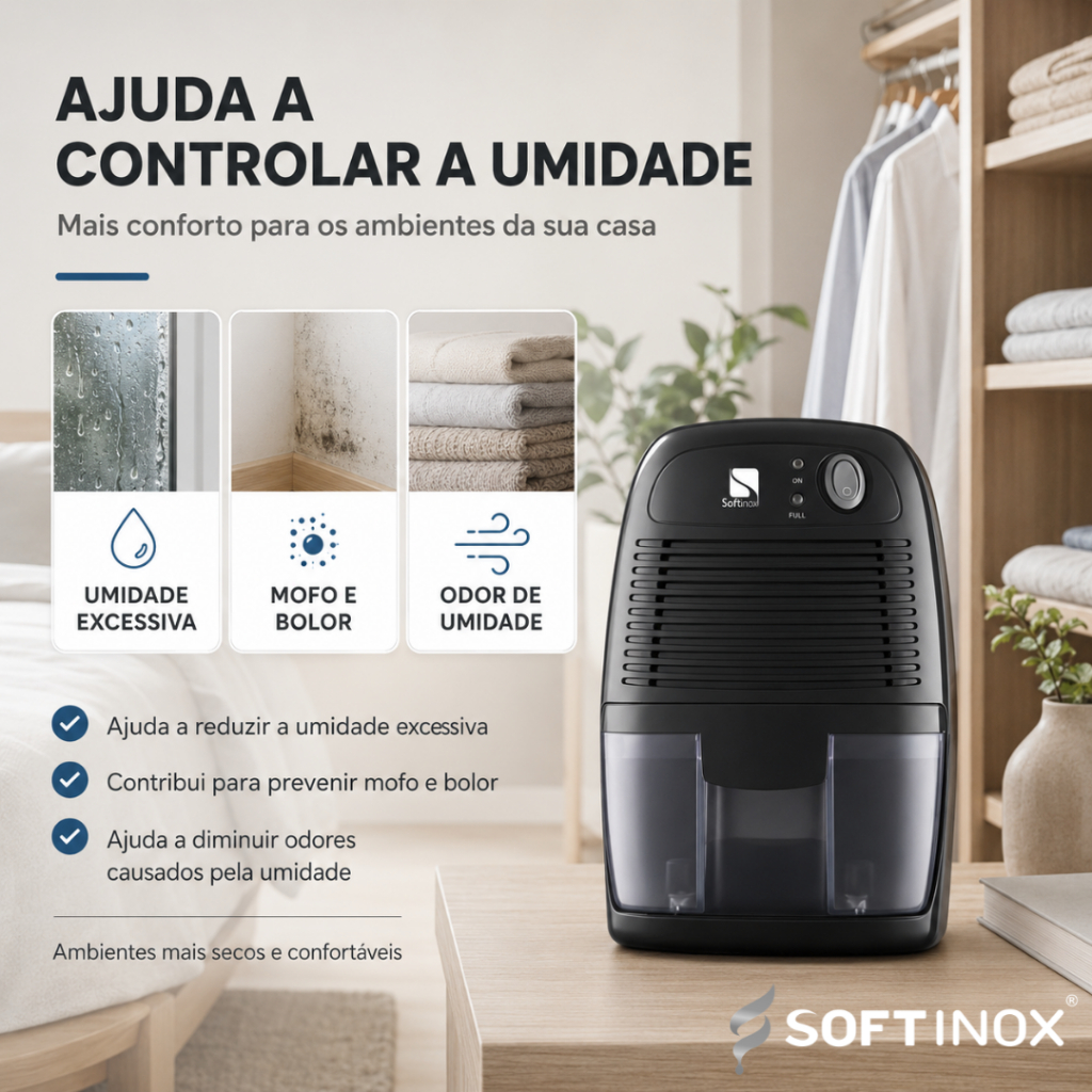 Desumidificador Anti Mofo Guarda Roupas Quartos e Ambiente Desumidificador de Ar Portátil Bivolt · foto 2