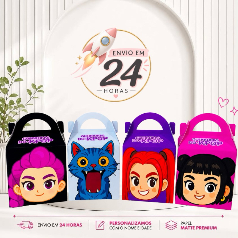 ENVIO IMEDIATO-Maletinha Kit Guerreiras Kpop – Lembrancinha Festa Aniversário Personalizada