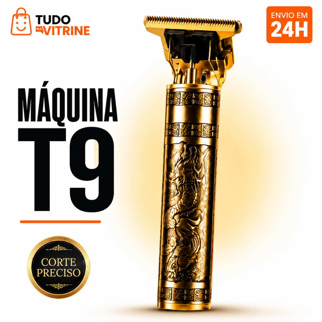 Máquina Cortar Cabelo T9 Profissional Recarregável USB Aparador de Barba Cabelo Acabamento Precision Trimmer