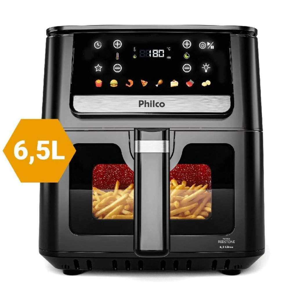 Fritadeira Elétrica Philco PAF65A Redstone 6,5L 1700W Air Flow Preta - 110V