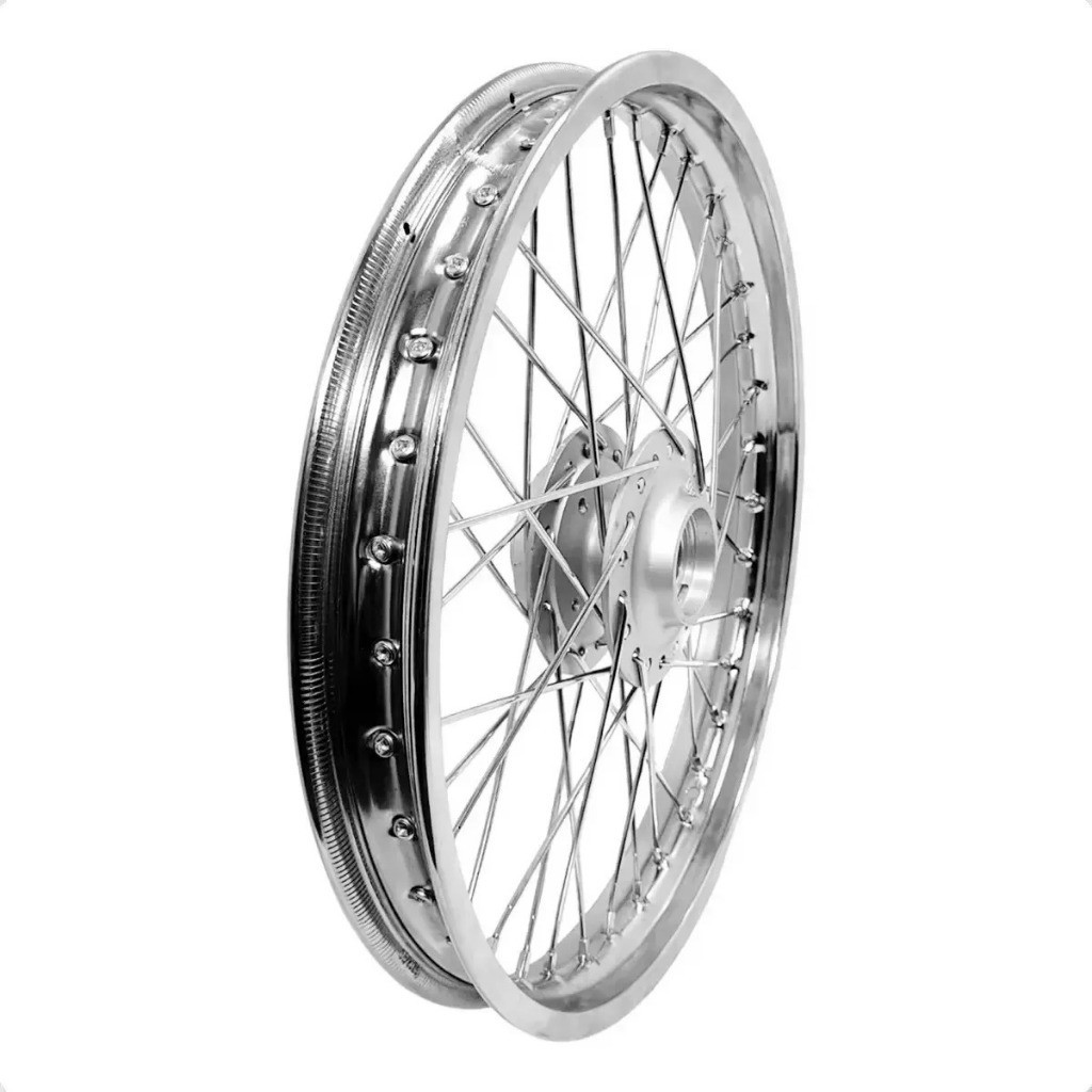 Roda Aro Calha Jante Folha Dianteira Ybr 125 00/08 Factor 125 Raios 4mm ou Inox Á Disco Alinhada · foto 2