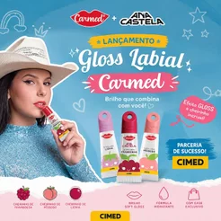 Kit Gloss Labial Carmed Ana Castela Framboesa, Pêssego e Lichia 5g