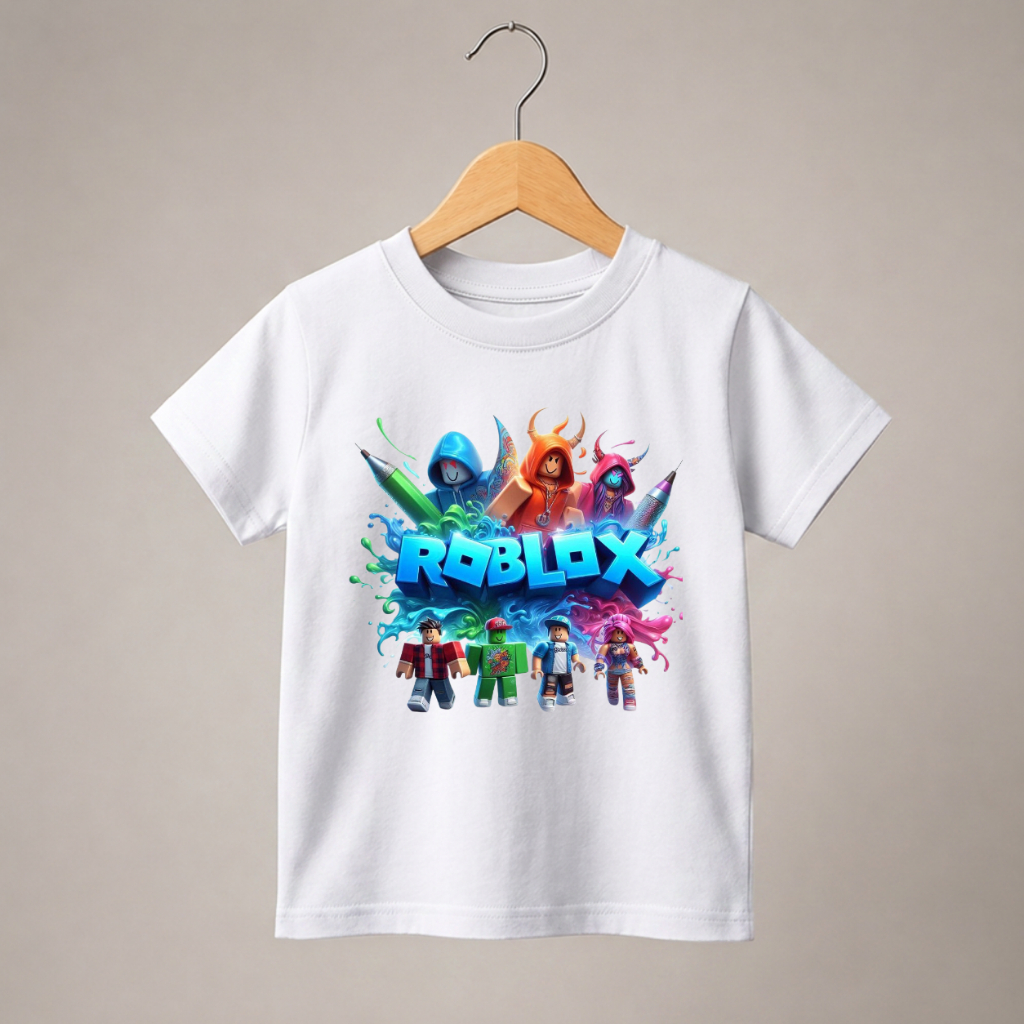 Camiseta Infantil Juvenil Estampada Roblo  Masculina Feminina Infantil Juvenil Gamer Geek Algodão