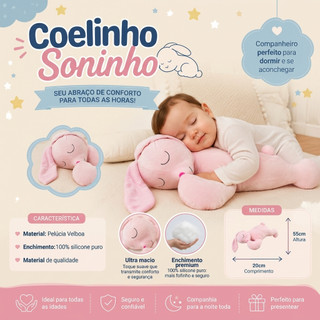 Travesseiro Almofada Soninho Coelho Antialérgico Amigo para o Soninho | LP