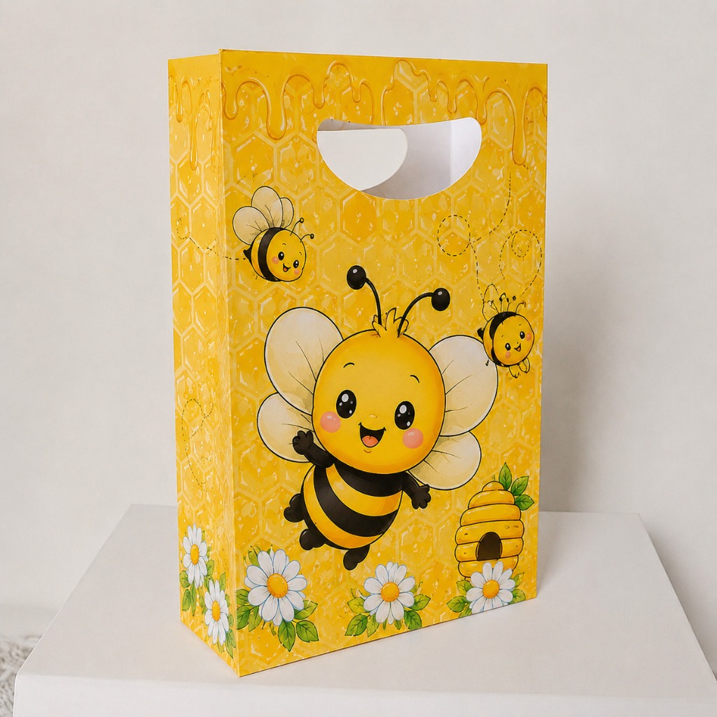 Kit Sacolinha Surpresa Festa Infantil Personalizada ABELHINHA Lembrancinhas Aniversário PEGUE E MONTE