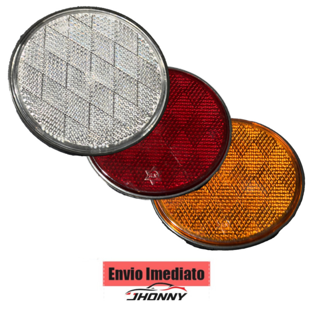 Kit 1/5 Refletivos Para caminhões Carretas Barcos universal Redondo Vermelho/Cristal/Amarelo