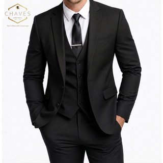 KIT - (PALETÓ + CALÇA + COLETE + GRAVATA) OXFORD PREMIUM SLIM COMPLETO MASCULINO  - OFERTA