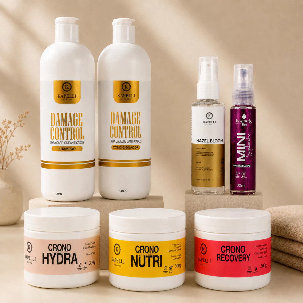Combo Profissional Cabelos Danificados 8x1 - Shampoo, condicionador, Óleo reparador, Cronograma capilar e body splash! — imagem 1
