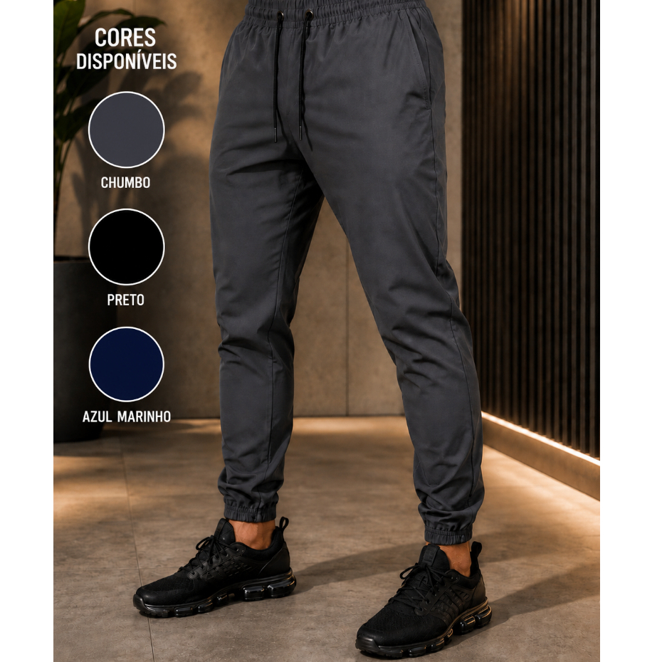 Calça Tactel Masculina Jogger Esportiva Academia Treino com Bolsos