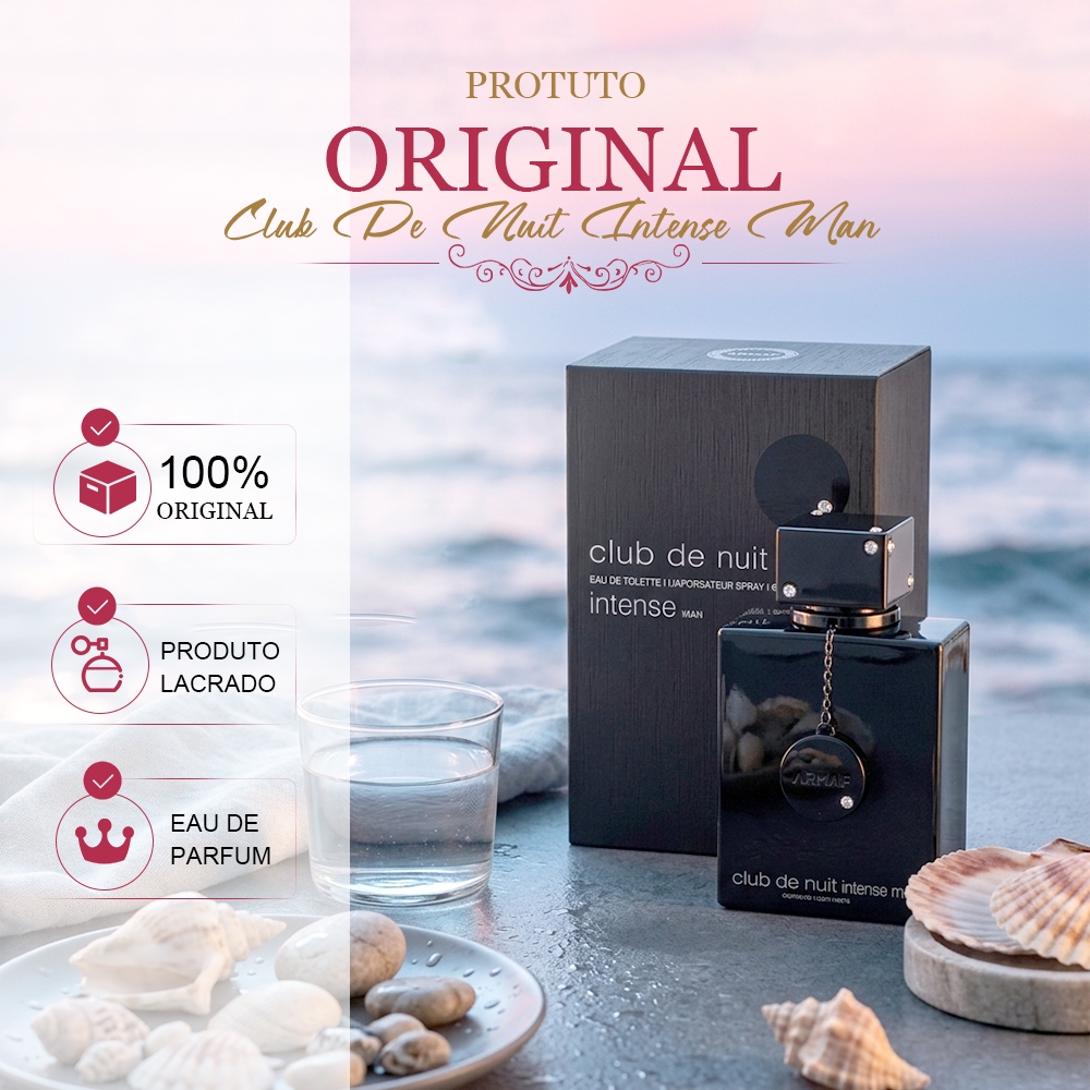 Perfume Armaf Club De Nuit Intense Man 105ml Masculino Rei do Clube Noturno Aroma Amadeirado‑Especiado Longa Duração