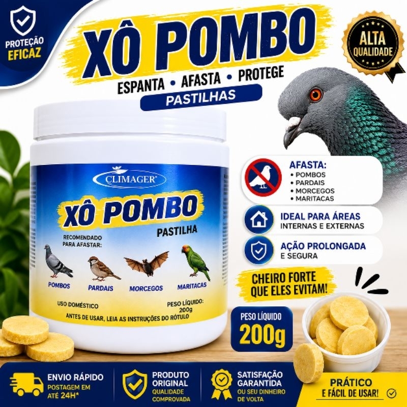 Xô Pombo Pastilhas Repele Pardais Espanta Morcegos Maritacas 200g