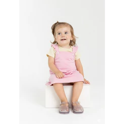 Conjunto Bebê Menina com Salopete Poás e Body Básico Guloseima