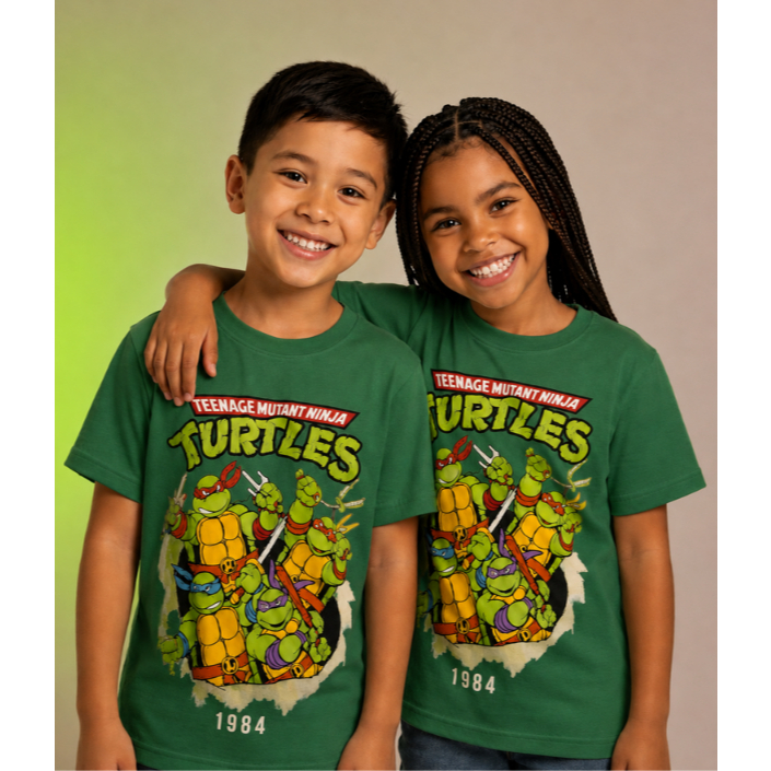 Camiseta Infantil Infanto Juvenil Tartarugas Ninjas TMNT Pizza Desenho Personagens Camisa Tartarugas Ninjas