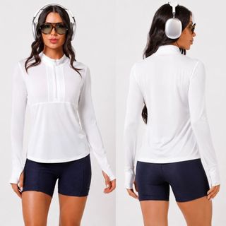 Casaquinho Blusa Manga Longa Feminino Academia com Ziper
