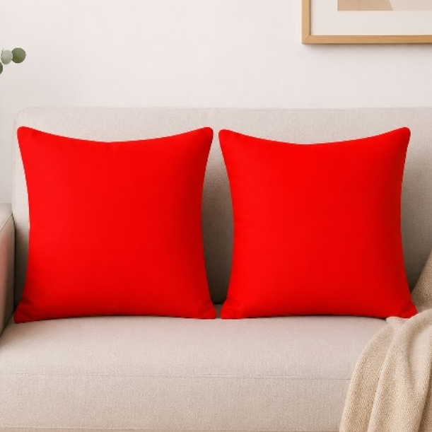 Capas De Almofadas Tecido Oxford ,Cores Vermelho/Verde/Mostarda / Azul Com Zíper Interno Lindas E Moderna — imagem 2 de 2